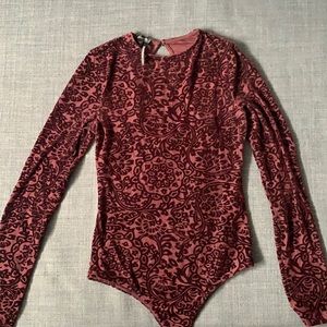 Dynamite burgundy see through bodysuit